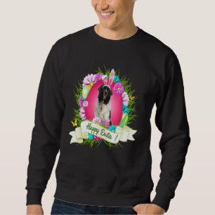 Happy Easter Newfounderland Wearing Bunny Ear Eggs Sweatshirt