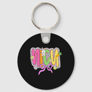 Happy Easter Nicu Nurse Coquette Bow Bunny Eggs Wo Key Ring
