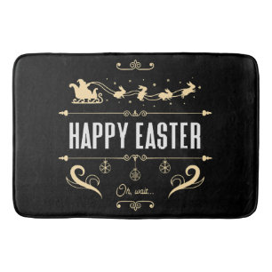 Happy Easter. Oh, Wait... - Santa and Bunny Sleigh Bath Mat