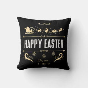Happy Easter. Oh, Wait... - Santa and Bunny Sleigh Cushion