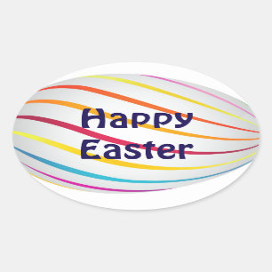 Happy Easter Oval Sticker
