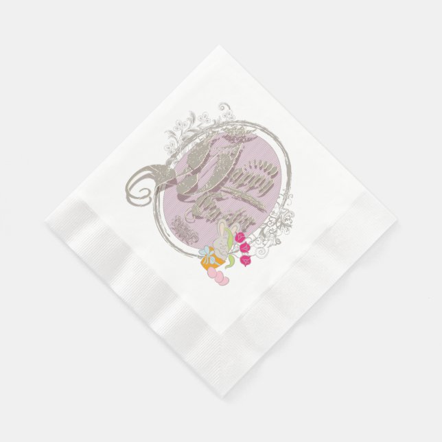 Happy Easter - Paper Napkins (Corner)