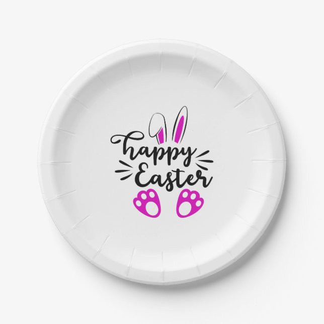Happy easter            paper plate (Front)