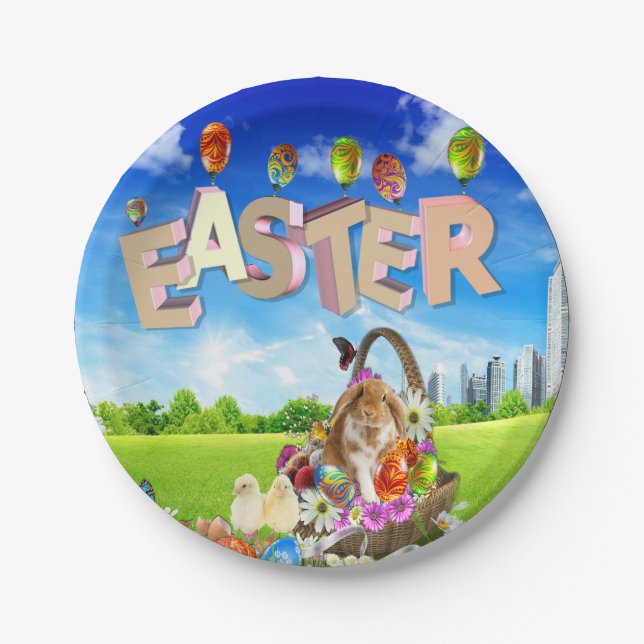 Happy Easter Paper Plate (Front)