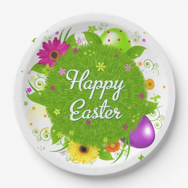 Happy Easter Paper Plate (Front)