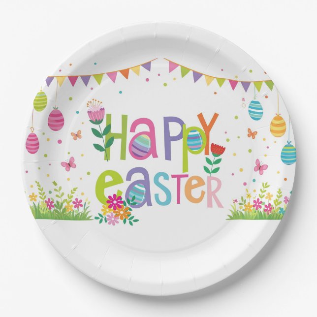 Happy Easter  Paper Plate (Happy Easter Dinner Plates!)
