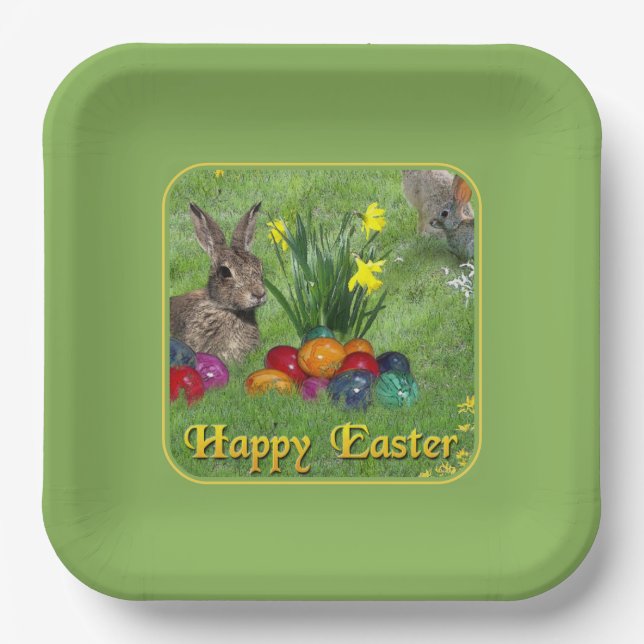 Happy Easter Paper Plate (Front)