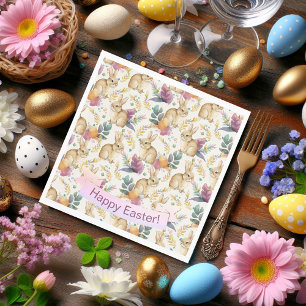 Happy Easter Party Bunnies Galore Napkin