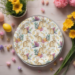 Happy Easter Party Bunnies Galore Paper Plate