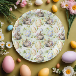Happy Easter Party Bunny Celebration Paper Plate