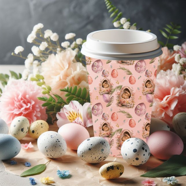 Happy Easter Party Bunny Celebration Pink Paper Cups (Creator Uploaded)