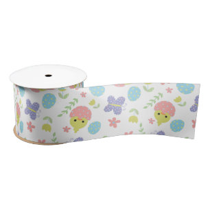 Happy Easter Pastel Colourful Kawaii Spring Cute Satin Ribbon