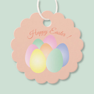 Happy Easter Pastel Eggs Gift   Favour Tags