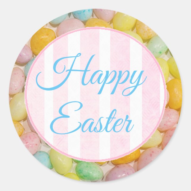 Happy Easter Pastel Jelly Bean Stickers (Front)