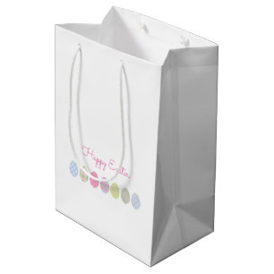 Happy Easter Pastel Pattern Eggs Spring Medium Gift Bag