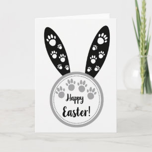 Happy Easter Paw Prints Card
