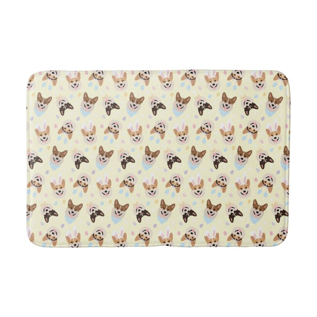 Happy Easter Pembroke Welsh Corgi Dogs Bath Mat (Front)