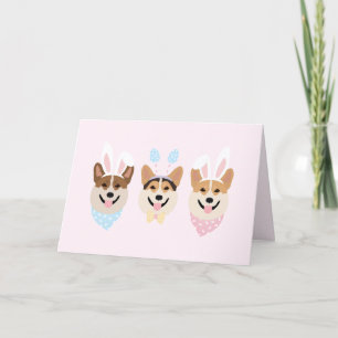 Happy Easter Pembroke Welsh Corgi Dogs Holiday Card