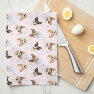 Happy Easter Pembroke Welsh Corgi Dogs Tea Towel