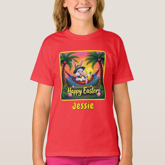 Happy Easter Personal Name T-Shirt (Front)
