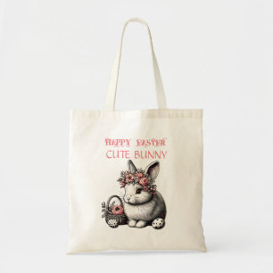 Happy Easter Personalised Easter Bunny Kids Tote Bag