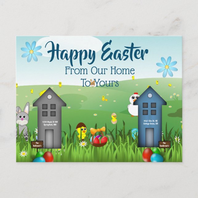 Happy Easter Personalised Homes Postcard (Front)