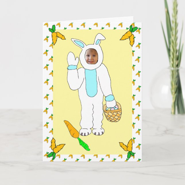 Happy Easter Personalised Photo Easter Bunny Card (Front)