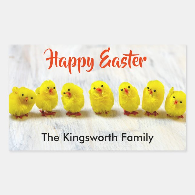 Happy Easter personalised Rectangular Sticker (Front)