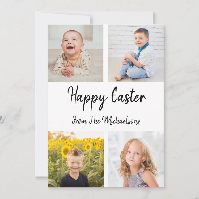 Happy Easter Photo Collage Card (Front)