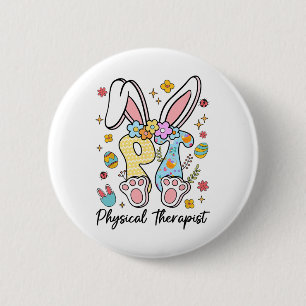 Happy Easter Physical Therapy Pt Therapist Bunny E 6 Cm Round Badge