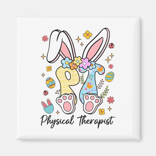 Happy Easter Physical Therapy Pt Therapist Bunny E Magnet (Front)