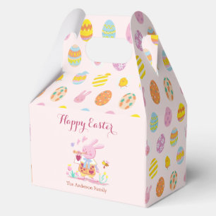 Happy Easter Pink Bunny Garden Egg Hunting Name Favour Box