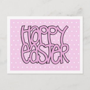 Happy Easter pink dot Postcard