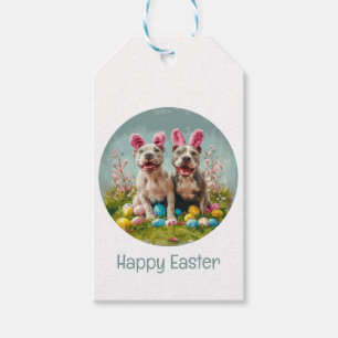 Happy Easter Pit Bull Dogs Gift Tags