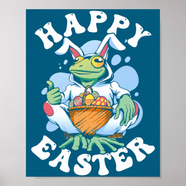 Happy Easter Playful Bunny  Poster (Front)