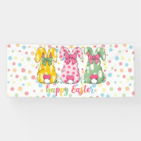 Happy Easter Polka Dot Easter Bunnies