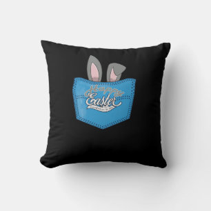 Happy Easter Pop Peeking Bunny Cushion