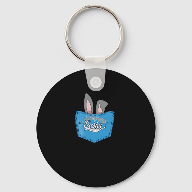 Happy Easter Pop Peeking Bunny Key Ring (Front)