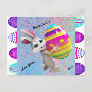 Happy Easter Postcard - Personalise w/ Name & Date