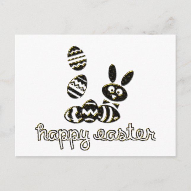 Happy Easter Postcard with Digital Embossed effect (Front)