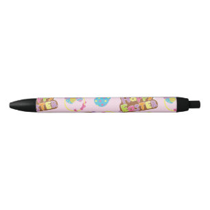Happy Easter Print Pattern, Easter Holiday Black Ink Pen