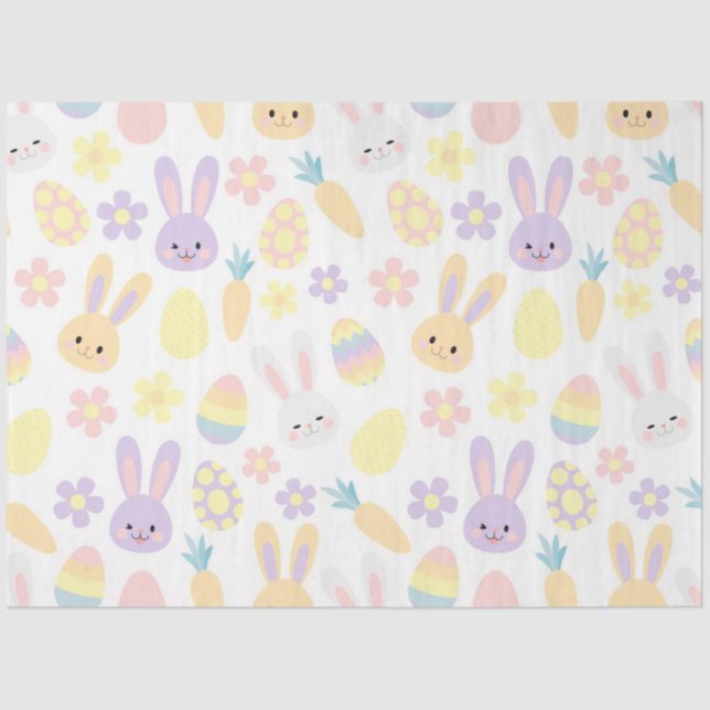 Happy Easter Purple Rabbit Tissue Paper (Front)
