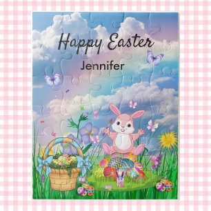 Happy Easter Puzzle with Child's NAME Bunny