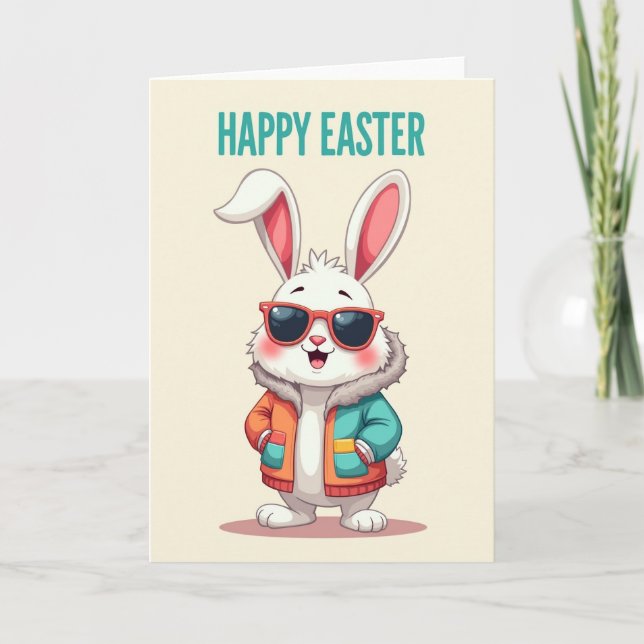 Happy Easter Rabbit Art Card (Front)
