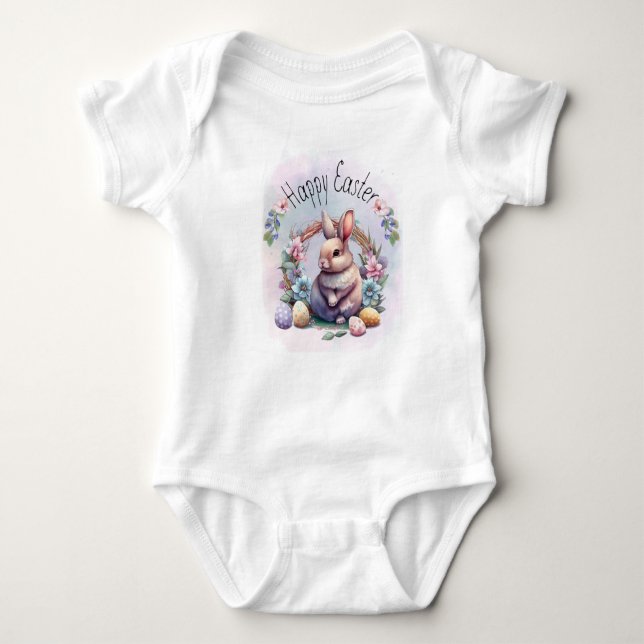 Happy Easter rabbit  Baby Bodysuit (Front)