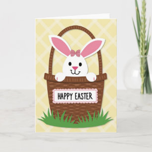 Happy Easter Rabbit Basket Card