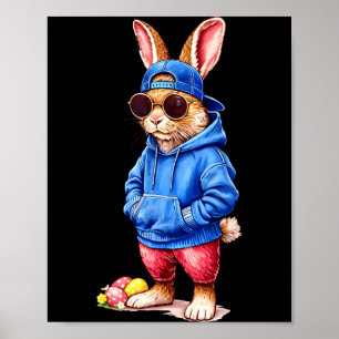 Happy Easter Rabbit Bunny Sungles Cap Boys Men Kid Poster