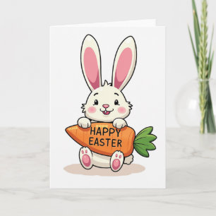 Happy Easter Rabbit Carrot Card
