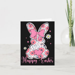 Happy Easter Rabbit Coquette Bow Bunny Women Girl Card