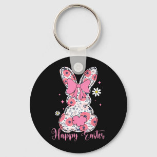 Happy Easter Rabbit Coquette Bow Bunny Women Girl Key Ring